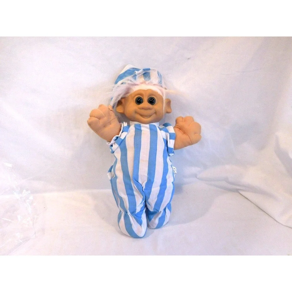 Troll‎ Doll blue and white Striped Nightgown 13